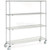 Nexel 4 Shelf Truck, Chrome, 72"W x 18"D x 80"H, Polyurethane Swivel Casters, 2 Brakes