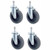 Nexel 4 Swivel Stem Rubber Casters, 4" Dia., 500 lbs. Capacity, Pack of 4