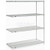 Nexel, Nexelate, Silver Epoxy, 4 Tier, Wire Shelving Add-On Unit, 60"W x 30"D x 74"H