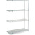 Nexel Stainless Steel, 4 Tier, Wire Shelving Add-On Unit, 36"W x 14"D x 63"H