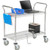 Nexel Chrome ESD Utility Cart w/2 Shelves & Polyurethane Casters, 60"L x 18"W x 39"H