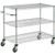 Nexel Chrome ESD Adjustable Shelf Cart w/3 Shelves & Poly Casters, 24"L x 18"W x 40"H