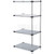 Nexel Galvanized Steel, 5 Tier, Solid Shelving Add-On Unit, 36"Wx18"Dx63"H