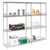 Nexel Poly-Z-Brite, 4 Tier, Wire Shelving Add-On Unit, 24"W x 21"D x 63"H