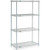 Nexel, Nexelate, Silver Epoxy, 4 Tier, Wire Shelving Starter Unit, 54"W x 21"D x 54"H