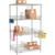 Nexelate Silver Epoxy, To Go Rack, 4 Wire Shelves, Dividers & Ledges, 42"W x 18"D x 63"H