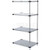Nexel Galvanized Steel, 4 Tier, Solid Shelving Add-On Unit, 60"Wx24"Dx63"H