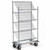 Nexel Slant Wire Shelving Truck w/4 Shelves & Dolly Base, 48"L x 18"W x 70"H