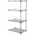 Nexel Galvanized Steel, 4 Tier, Solid Shelving Add-On Unit, 42"Wx18"Dx63"H