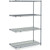 Nexel Nexelon, 5 Tier, Wire Shelving Add-On Unit, 36"W x 21"D x 86"H