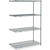 Nexel Nexelon, 4 Tier, Wire Shelving Add-On Unit, 48"W x 21"D x 74"H