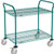 Nexel Utility Cart, 2 Shelf, Poly-Green, 36"L x 24"W x 39"H, Polyurethane Brake Casters