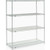 Nexel Poly-Z-Brite, 4 Tier, Wire Shelving Starter Unit, 42"W x 14"D x 54"H