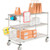 Nexel Chrome Curbside Cart w/3 Shelves & Polyurethane Casters, 30"L x 18"W x 40"H