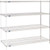 Nexel Chrome, 4 Tier, Wire Shelving Add-On Unit, 60"W x 24"D x 63"H