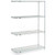 Nexel, Nexelate, Silver Epoxy, 4 Tier, Wire Shelving Add-On Unit, 30"W x 14"D x 54"H