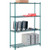 Nexel Poly-Green, 4 Tier, Wire Shelving Starter Unit, 48"W x 14"D x 74"H