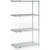 Nexel, Nexelate, Silver Epoxy, 4 Tier, Wire Shelving Add-On Unit, 72"W x 36"D x 86"H