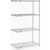 Nexel, Nexelate, Silver Epoxy, 5 Tier, Wire Shelving Add-On Unit, 42"W x 21"D x 86"H