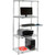 Nexel 4-Shelf Wire Computer Workstation with Cantilever Tray, 30"W x 18"D x 74"H, Chrome