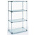 Nexel Galvanized Steel, 4 Tier, Solid Shelving Starter Unit, 54"Wx18"Dx74"H