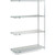 Nexel Stainless Steel, 4 Tier, Wire Shelving Add-On Unit, 60"W x 36"D x 54"H