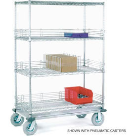 Nexel Chrome Wire Shelf Truck, 1600 lb. Capacity, 48"L x 24"W x 81"H