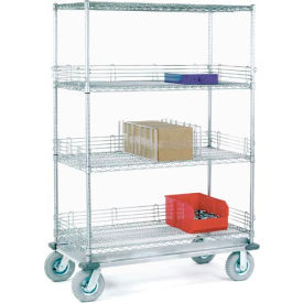Nexel Chrome Wire Shelf Truck, 1200 lb. Capacity, 48"L x 24"W x 72"H