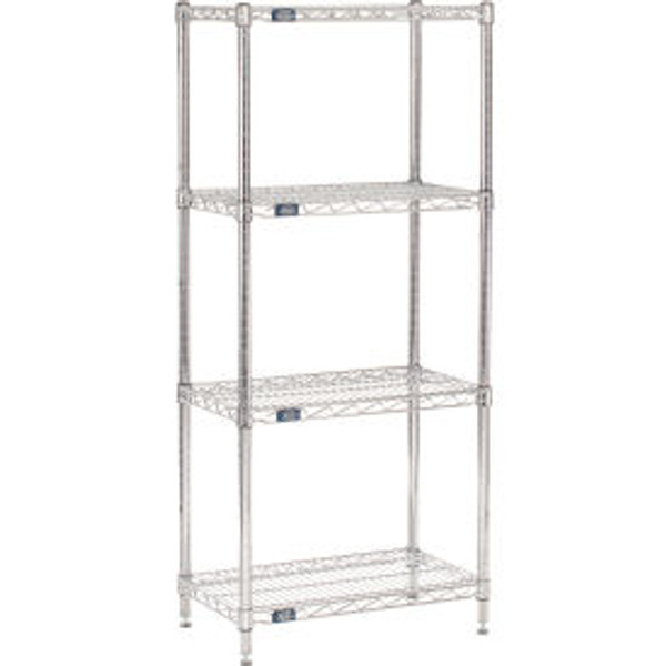 Nexel 4 Shelf, Chrome Wire Shelving Unit, Starter, 30"W x 14"D x 63"H Nexel 4 Shelf, Chrome Wire Shelving Unit, Starter, 30"W x 14"D x 63"H