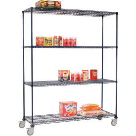 Nexel 4 Shelf Truck, Nexelon, 48"W x 18"D x 92"H, Polymer Swivel Casters, 2 Brake