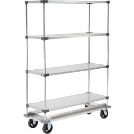 Nexel Galvanized Shelf Truck w/Dolly Base, 1600 lb. Capacity, 48"L x 18"W x 70"H, Gray