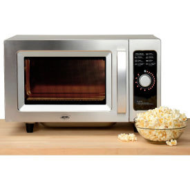 Nexel Commercial Microwave Oven, 0.9 Cu. Ft., 1000 Watts, Dial Control, Stainless Steel