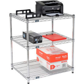 Nexel 3-Shelf Wire Printer Stand, 30"W x 24"D x 34"H, Chrome