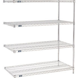 Nexel 4 Shelf, Chrome Wire Shelving Unit, Add On, 54"W x 21"D x 54"H