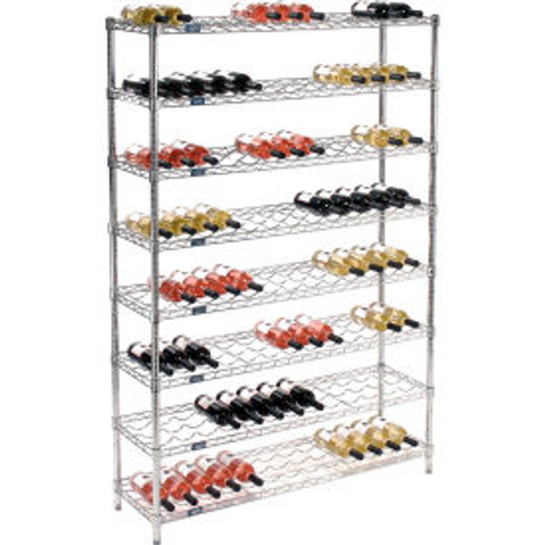 Nexel Wine Bottle Rack - 104 Bottle 48"W x 14"D x 74"H, Chrome