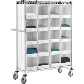 Nexel Stock Picking Truck, Back To Back, 40 Cells, 48"L x 18"W x 69"H, White