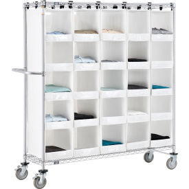 Nexel Stock Picking Truck, Single Sided, 25 Cells, 60"L x 18"W x 69"H, White