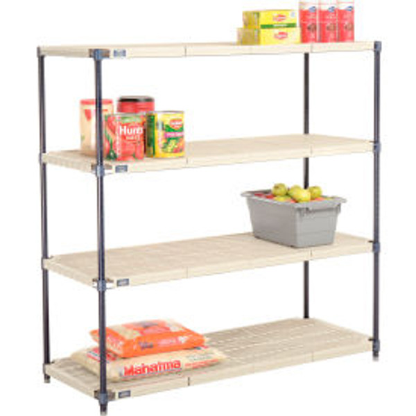 Nexel Nexelite 4 Shelf, Vented Plastic Mat Shelving Unit, Starter, 54"W x 24"D x 54"H Nexel Nexelite 4 Shelf, Vented Plastic Mat Shelving Unit, Starter, 54"W x 24"D x 54"H