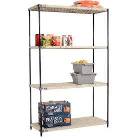 Nexel Nexelite 4 Shelf, Vented Plastic Mat Shelving Unit, Starter, 54"W x 18"D x 86"H