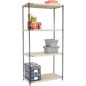 Nexel Nexelite 4 Shelf, Vented Plastic Mat Shelving Unit, Starter, 42"W x 21"D x 86"H