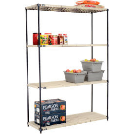 Nexel Nexelite 4 Shelf, Vented Plastic Mat Shelving Unit, Starter, 60"W x 21"D x 86"H