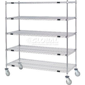 Nexel Open Sided Wire Stock Picker Truck w/5 Wire Shelves, 1200 lb. Cap, 48"L x 24"W x 69"H