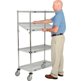 Nexel E-Z Adjust Wire Shelf Truck, 1200 lb. Capacity, 36"L x 18"W x 60"H