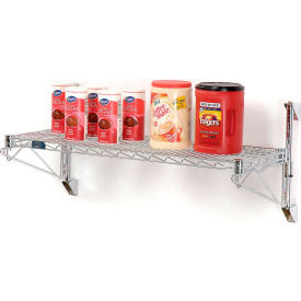 Nexel Chrome Adjustable Wall Mount Wire Shelving, 1 Shelf, Starter, 72"Wx18"Dx14"H