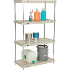 Nexel 4 Shelf, Solid Plastic Shelving Unit, Chrome Posts, 36"W x 18"D x 63"H