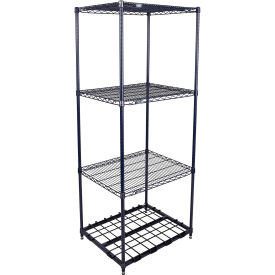 Nexel 4 Shelf, Nexelon Blue Wire Shelving Unit, Starter, 1 HD Shelf, 30"W x 24"D x 74"H