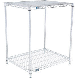 Nexel 2 Shelf, Chrome ESD Wire Shelving Unit, Starter, 30"W x 24"D x 34"H