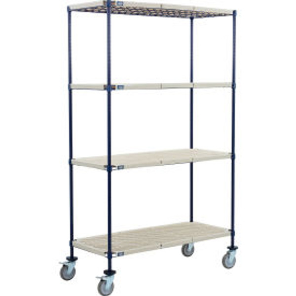 Nexel 4 Shelf Truck, Nexelite, 30"W x 24"D x 80"H, Polyurethane Swivel Casters, 2 Brake