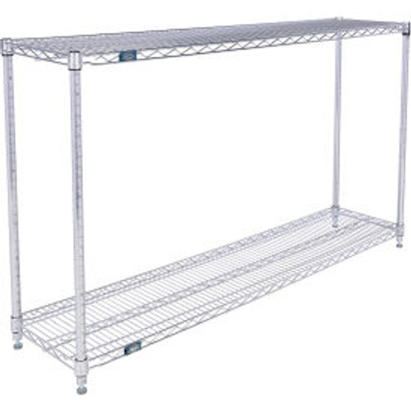Nexel 2 Shelf, Chrome Wire Shelving Unit, Starter, 60"W x 12"D x 34"H