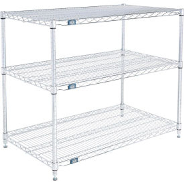 Nexel 3 Shelf, Chrome Wire Shelving Unit, Starter, 42"W x 24"D x 34"H
